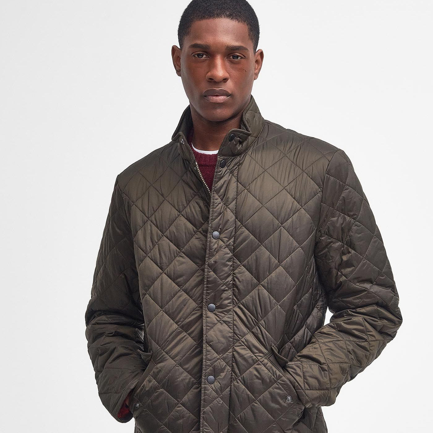 Barbour Flyweight Chelsea Quilt Olive#Color_Olive