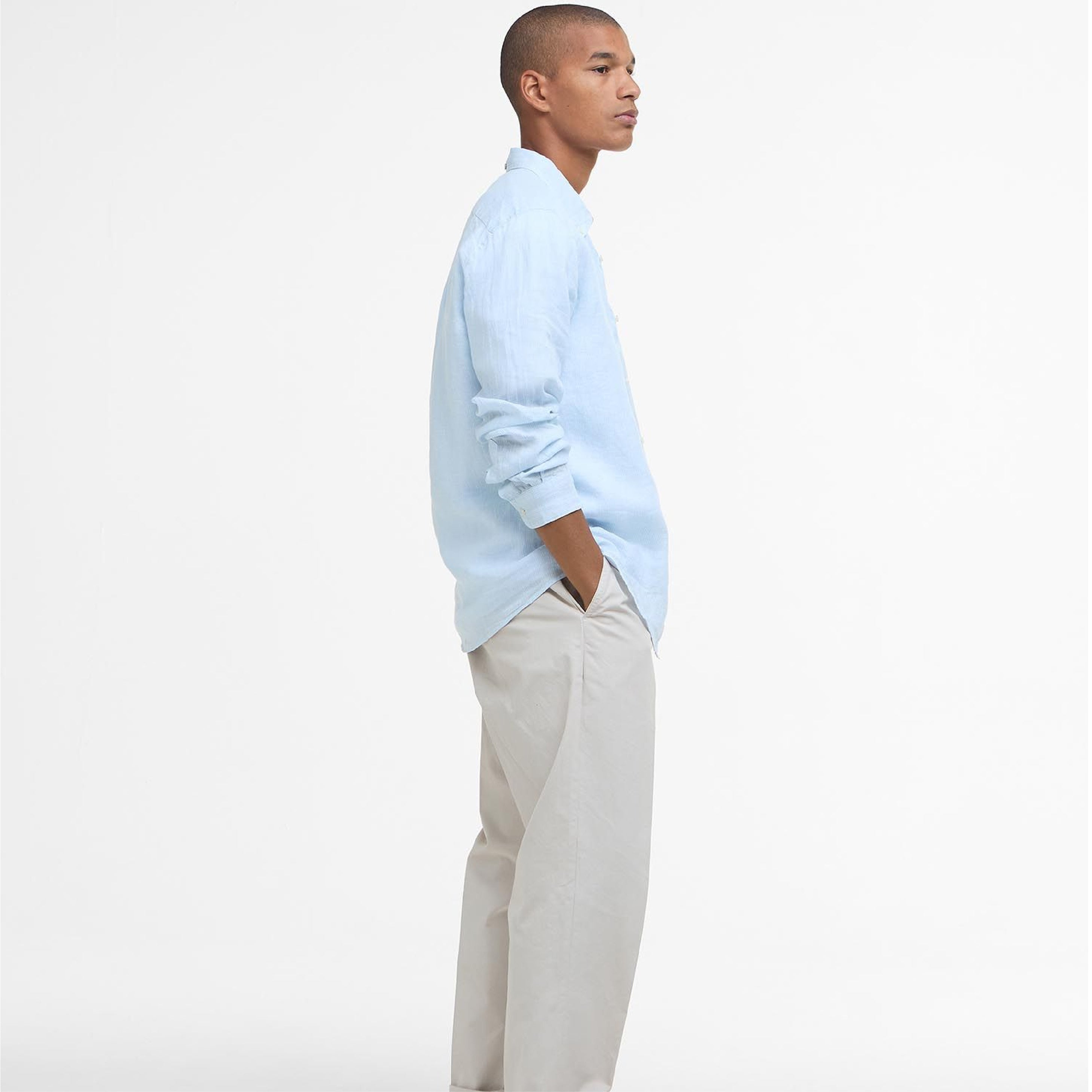Linton Tailored Long-Sleeved Shirt Ocean Sky#Color_Ocean Sky