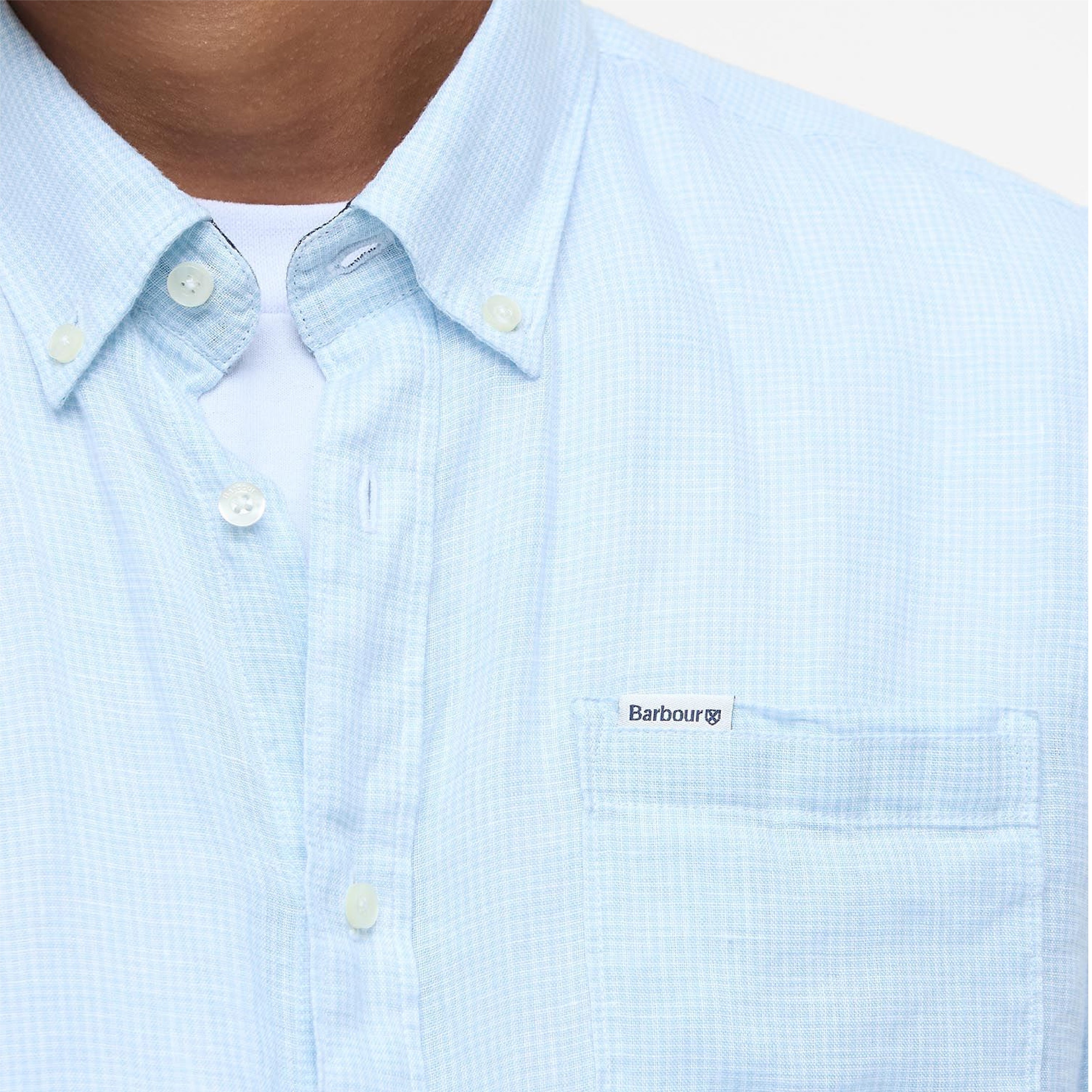 Linton Tailored Long-Sleeved Shirt Ocean Sky#Color_Ocean Sky