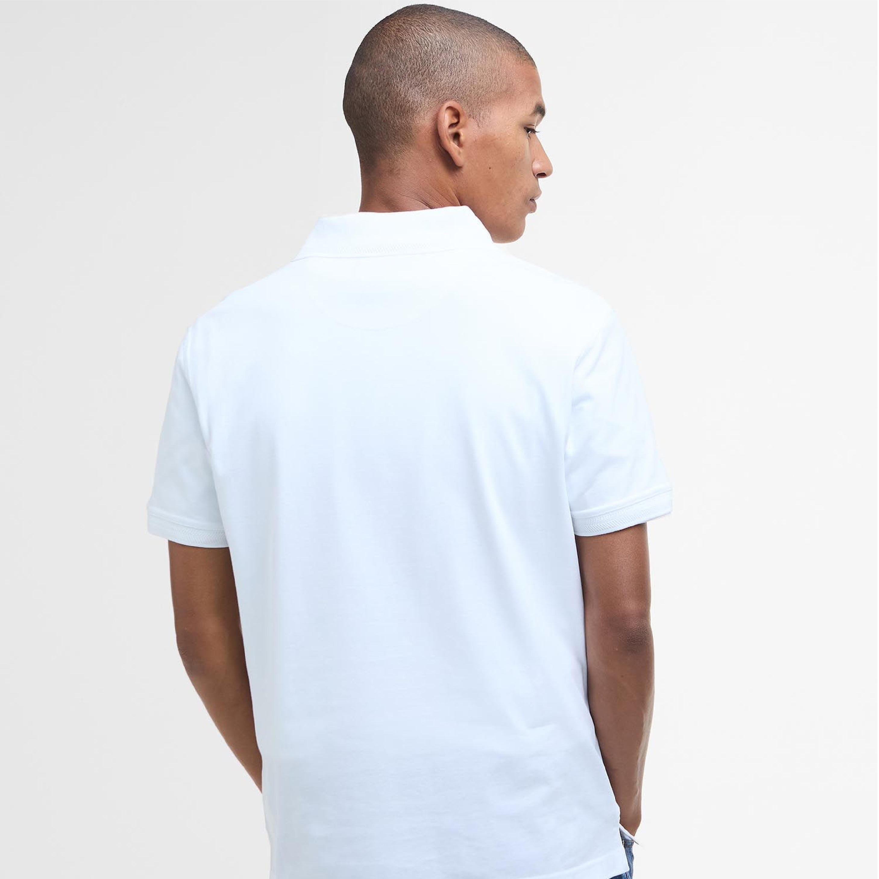 Premium Tartan Pique Polo Shirt White#Color_White