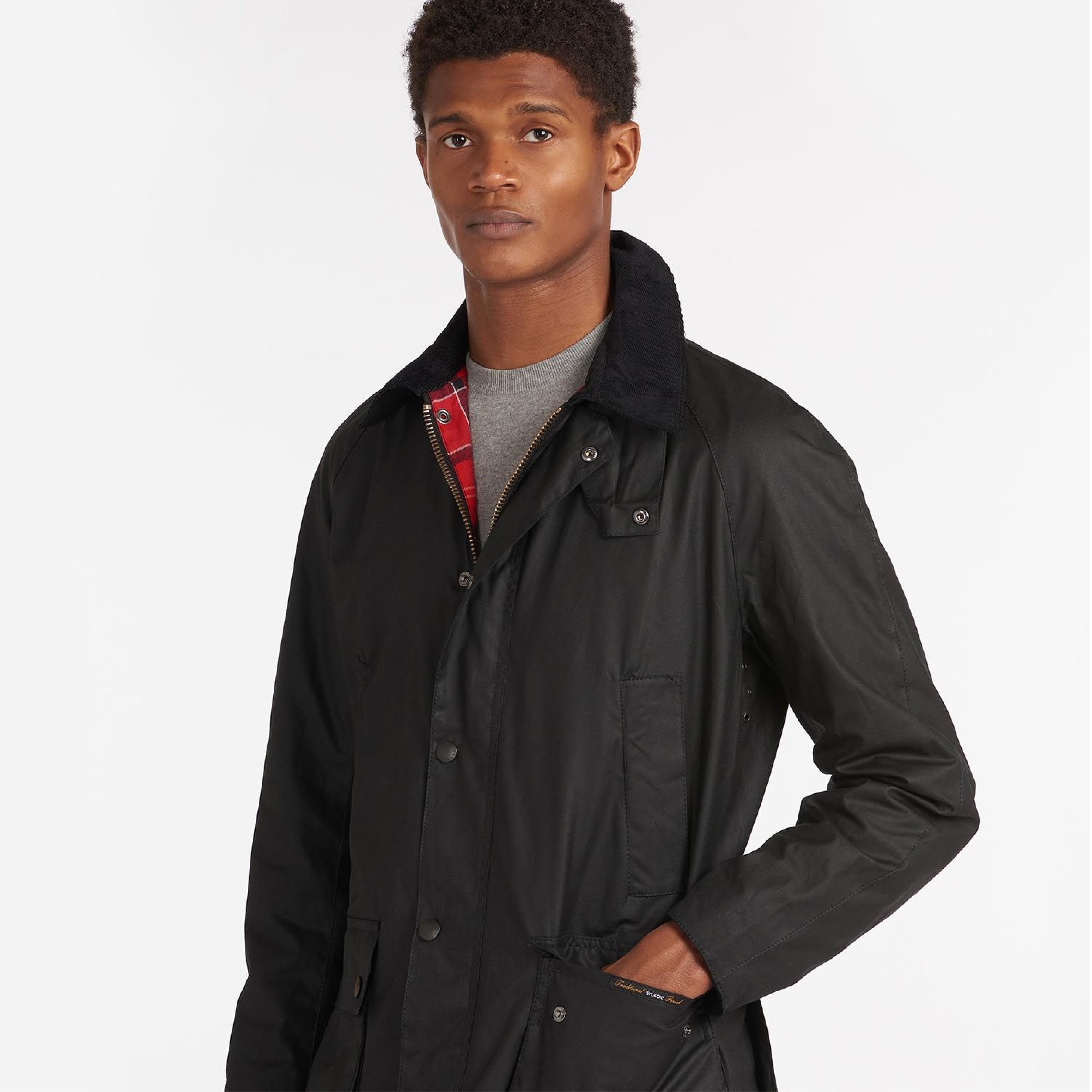 Barbour Ashby Wax Jacket Black#Color_Black