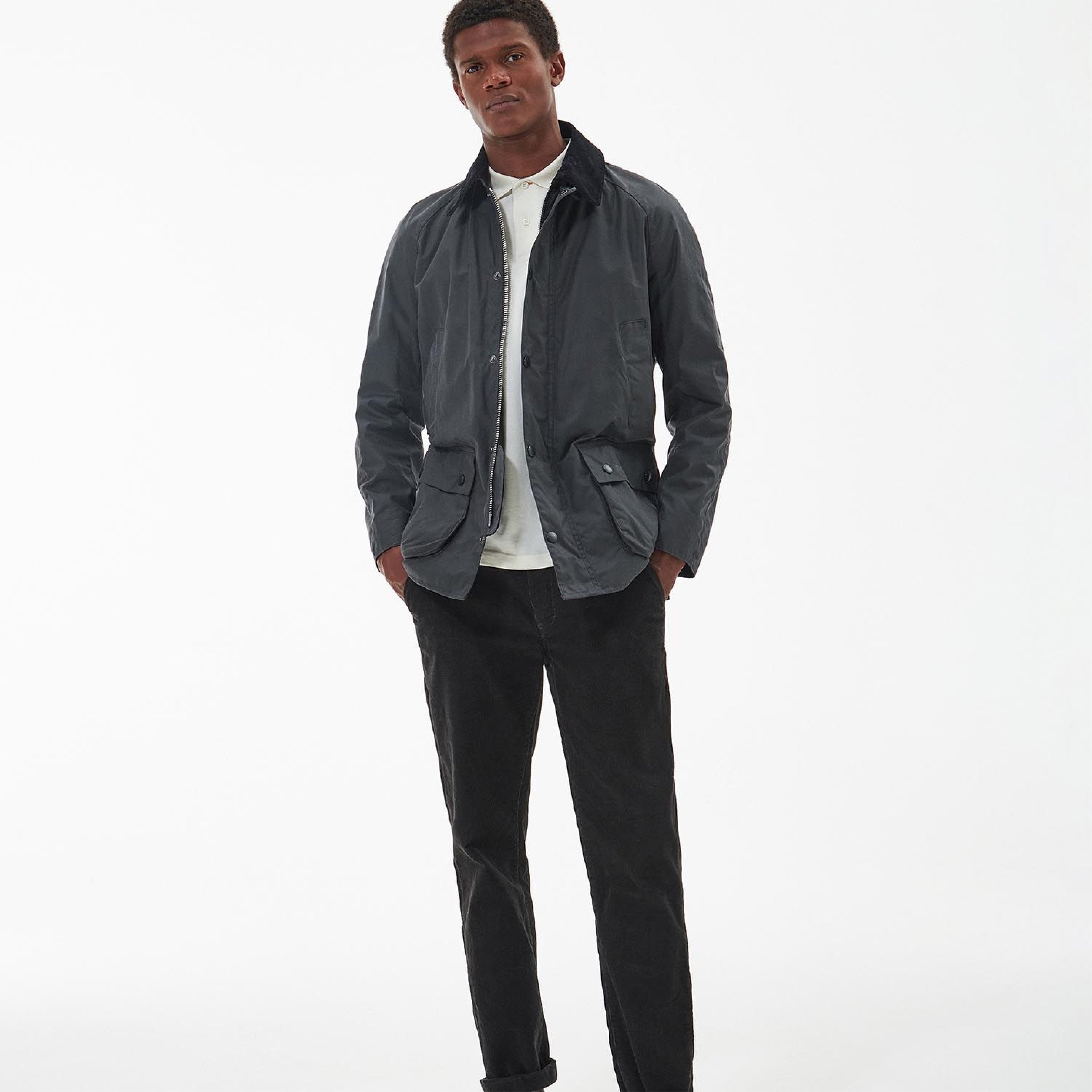 Barbour Ashby Wax Jacket Grey#Color_Grey