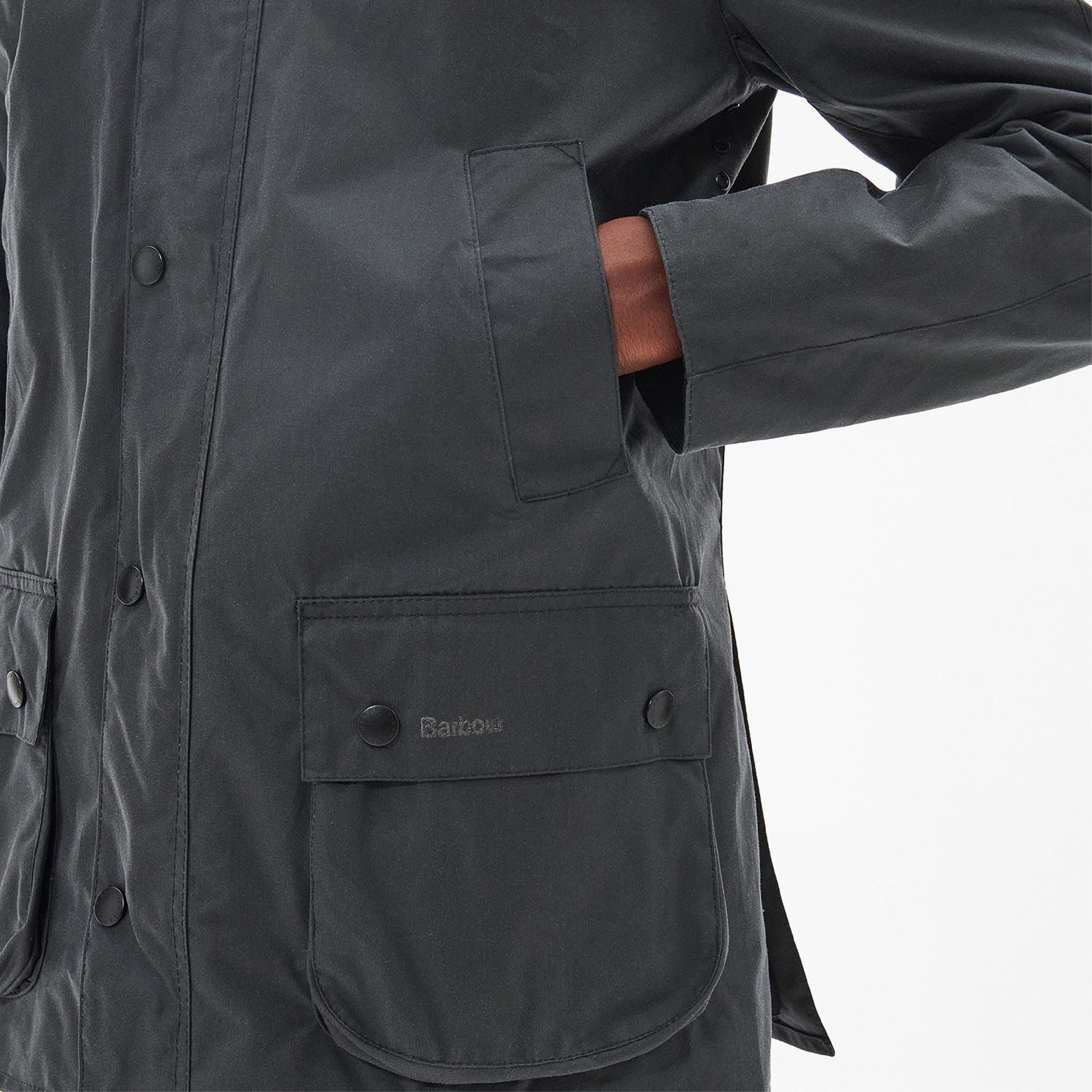 Barbour Ashby Wax Jacket Grey#Color_Grey