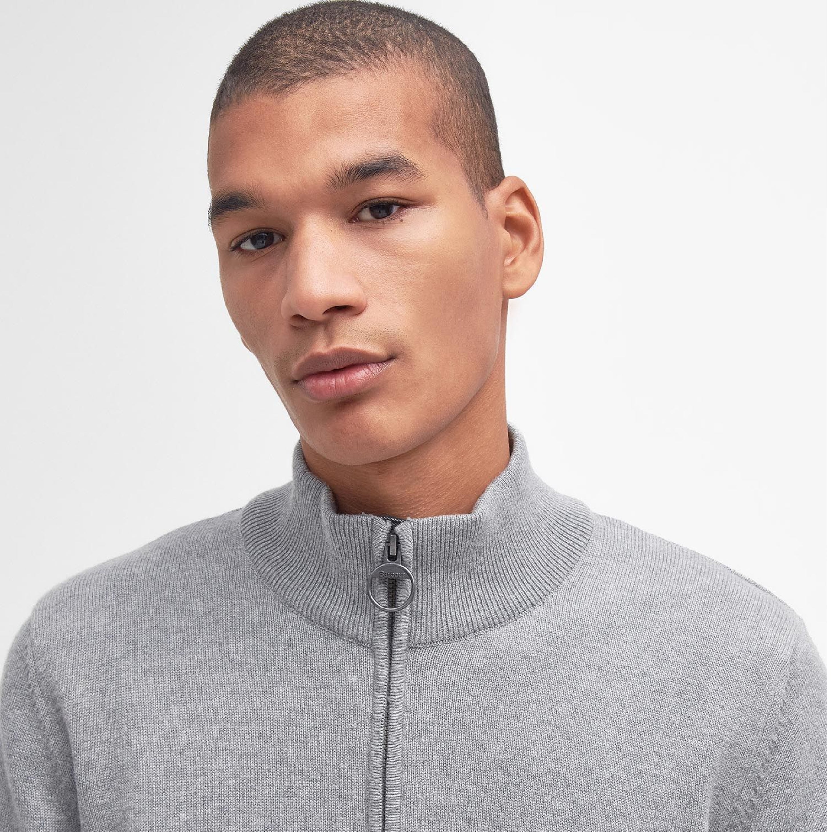 Cotton Half Zip Jumper Gray#Color_Gray