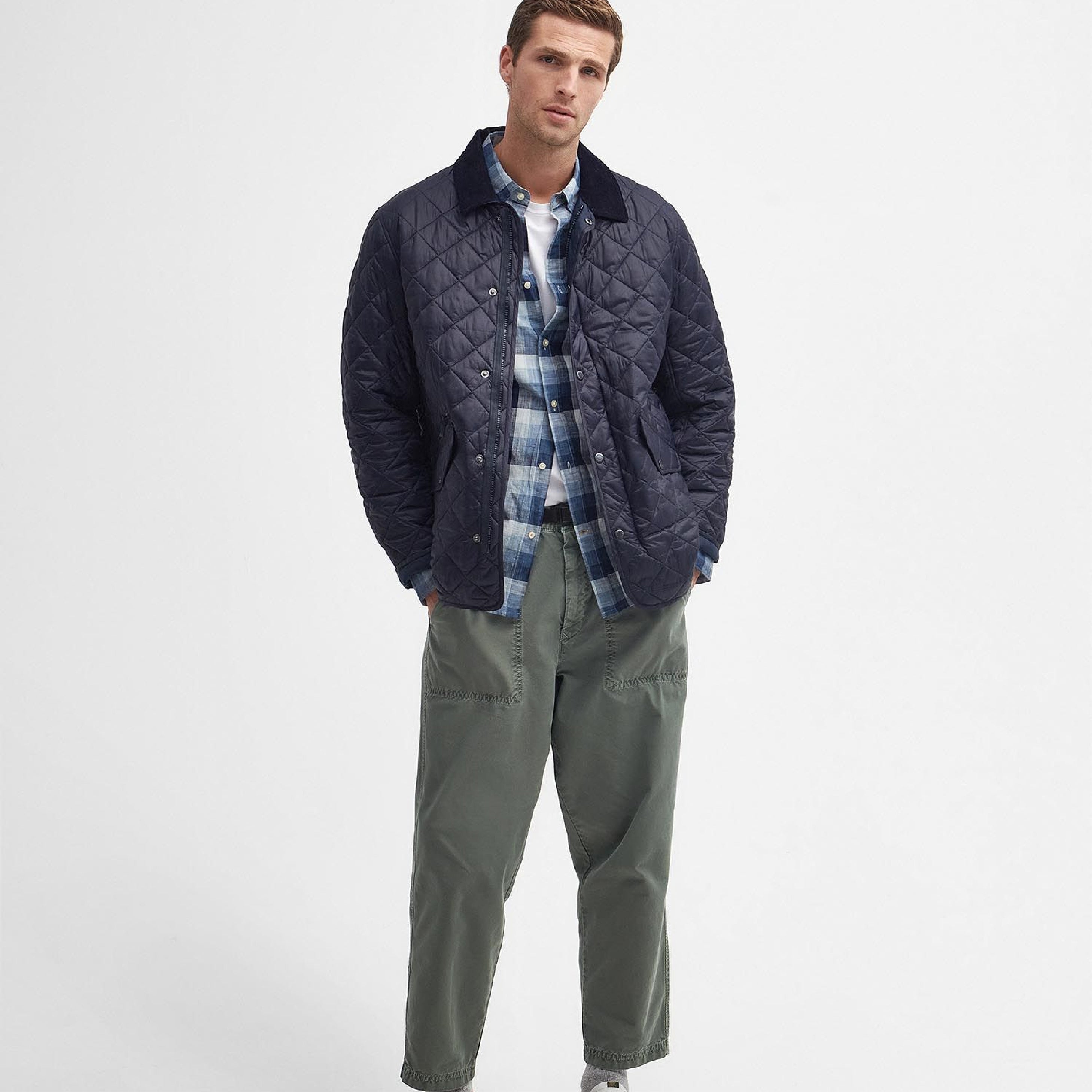 Barbour Modern Chelsea Qult Navy#Color_Navy
