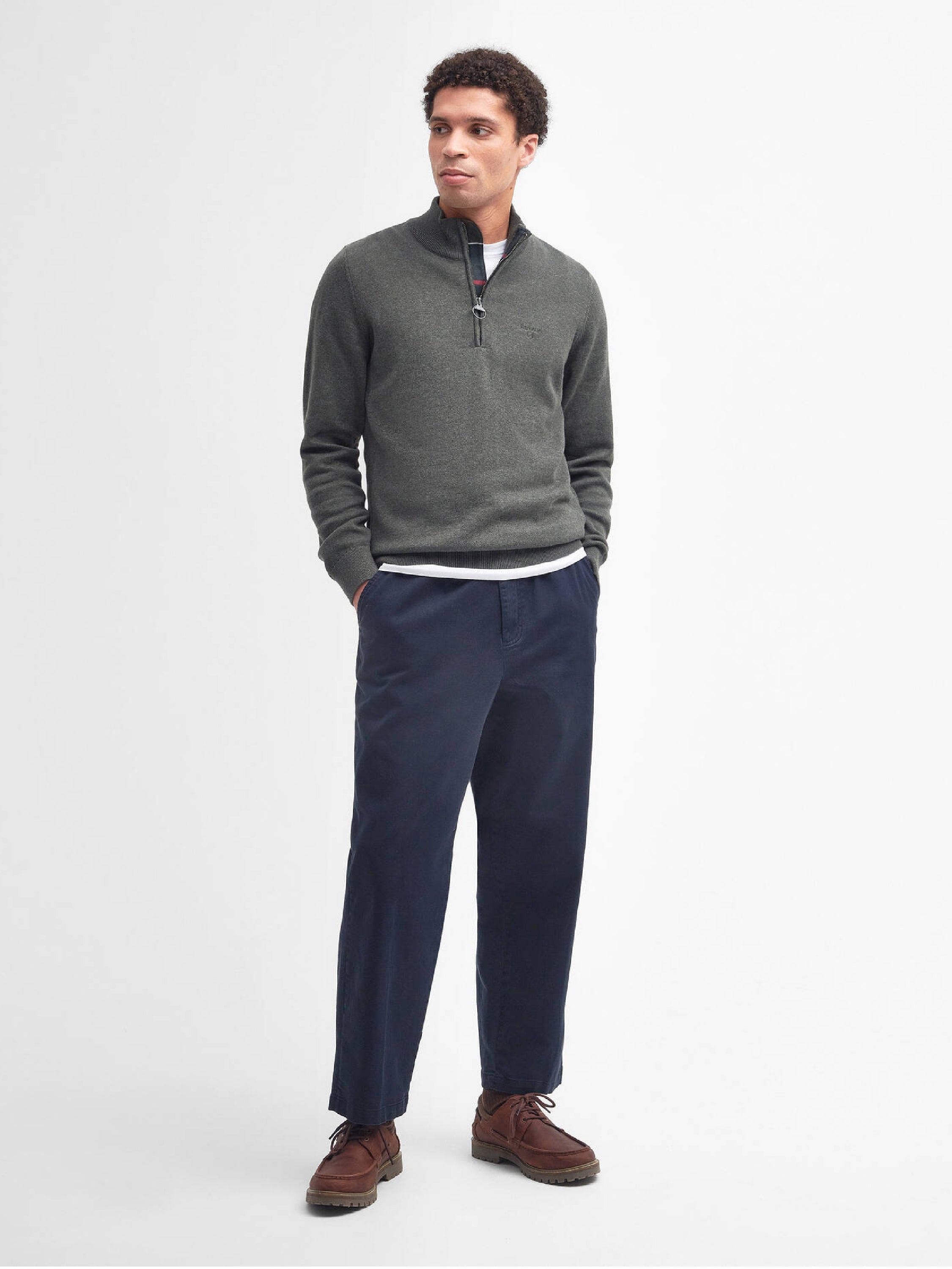 Cotton Quarter-Zip Jumper