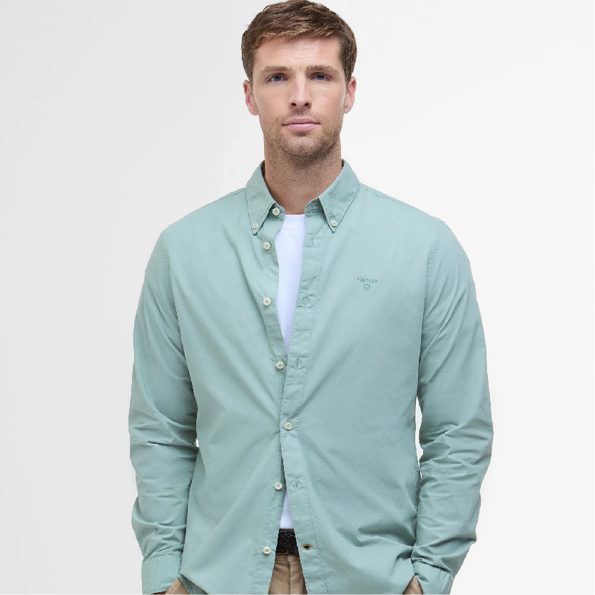 Garment Dyed Tailored Long-Sleeved Shirt Pale Apple#Color_Pale Apple