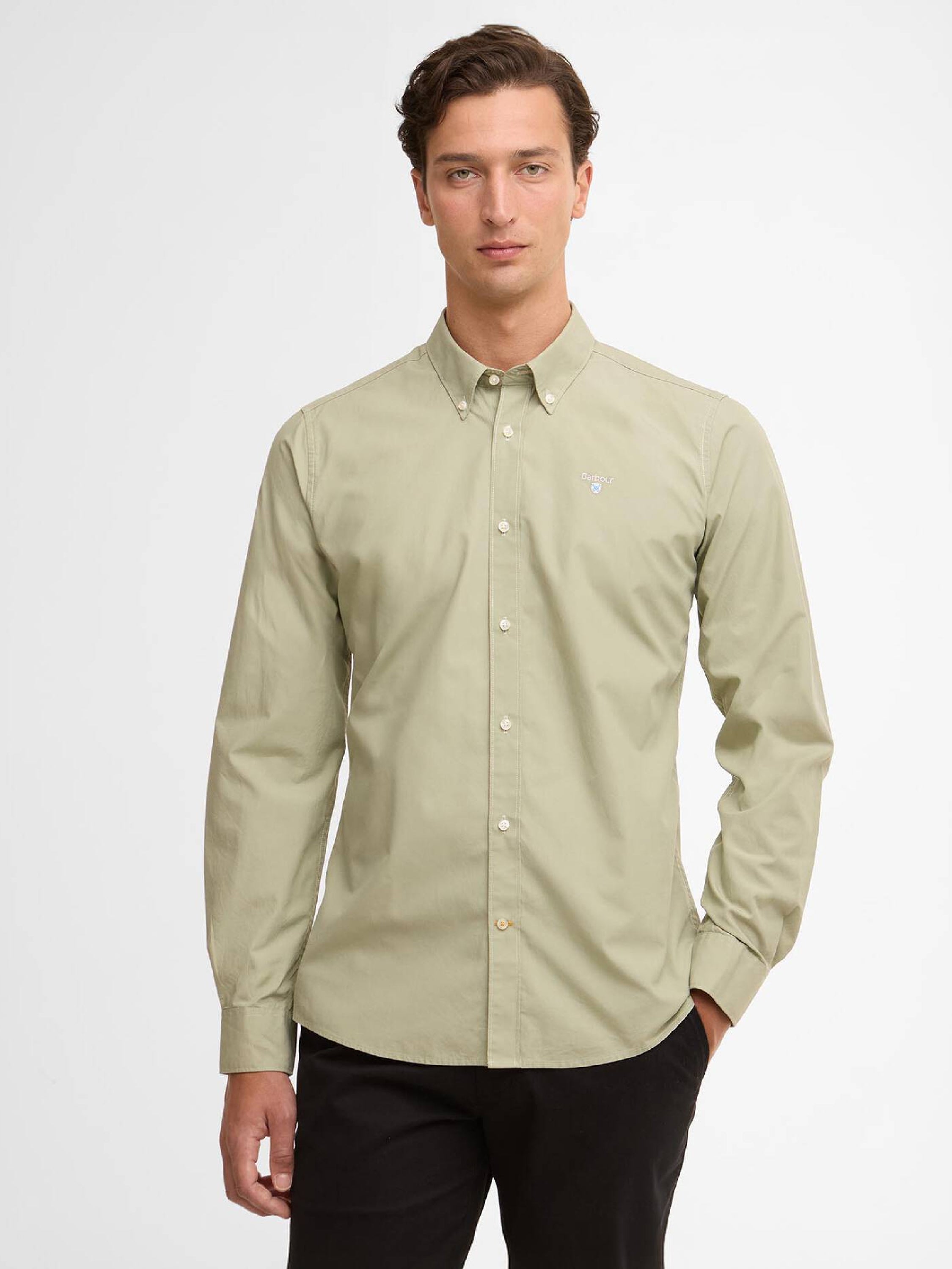 Treeport Long-Sleeved Tailored Shirt Sea Green#Color_Sea Green