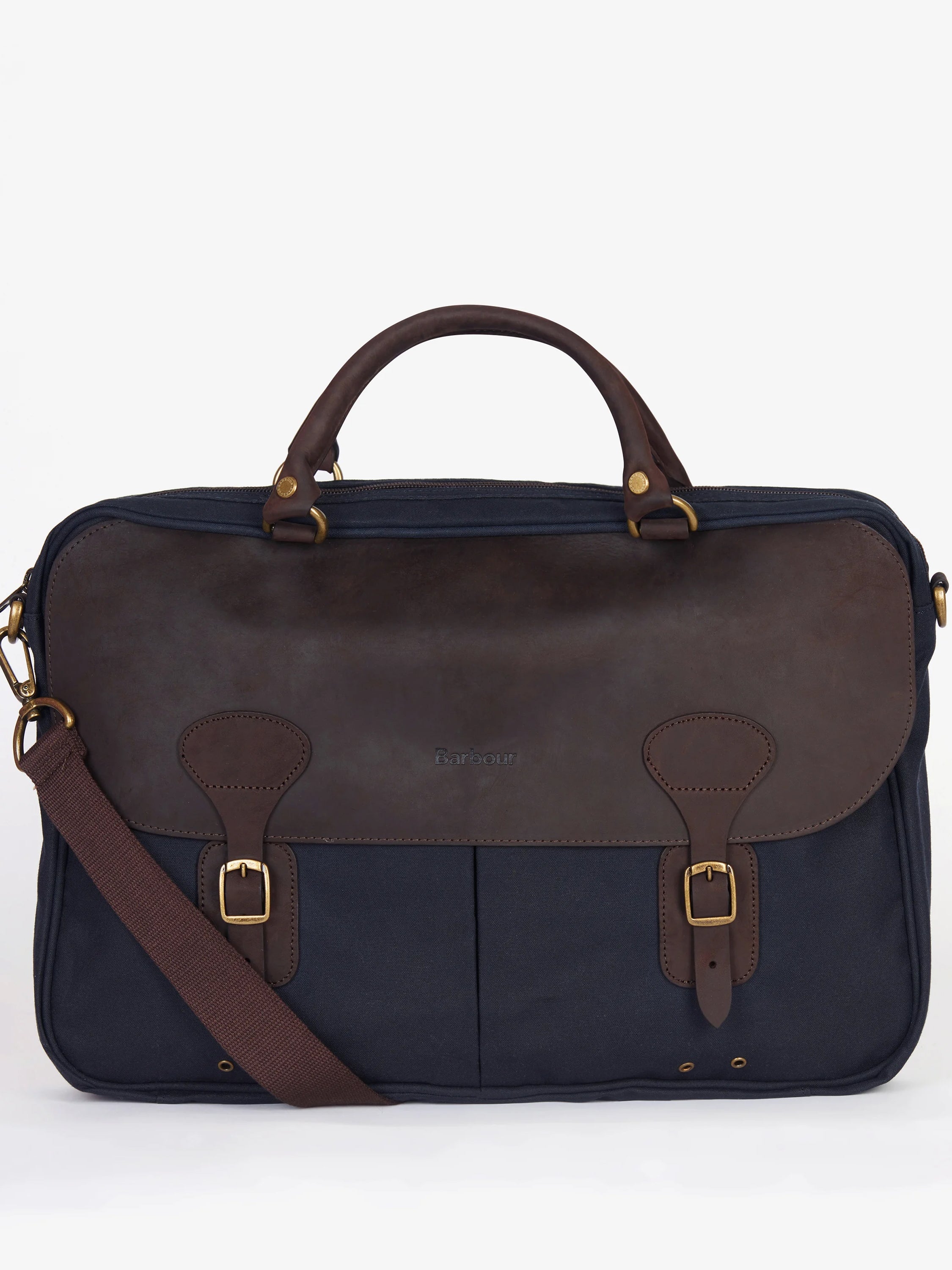 Maletín Barbour de cuero encerado Navy#Color_Navy