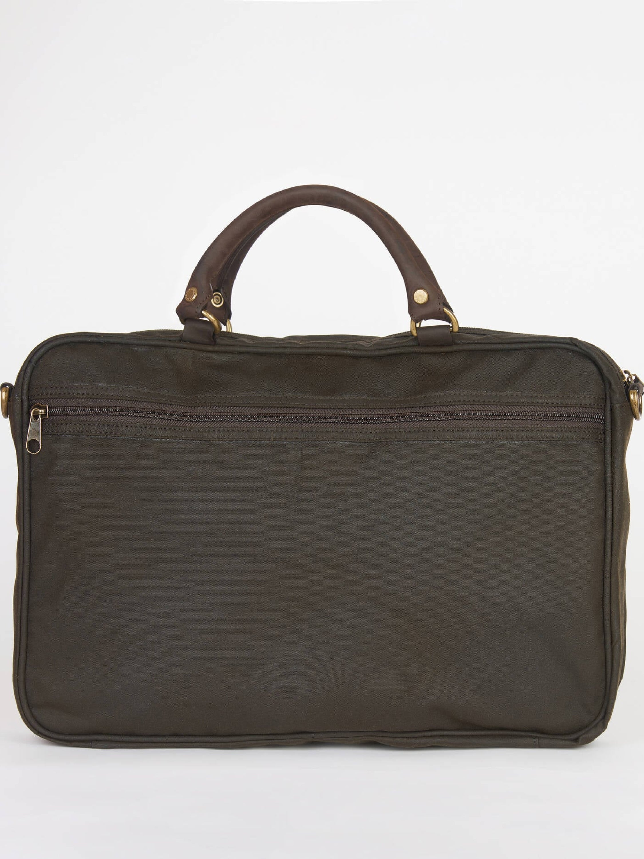 Maletín Barbour de cuero encerado Olive#Color_Olive