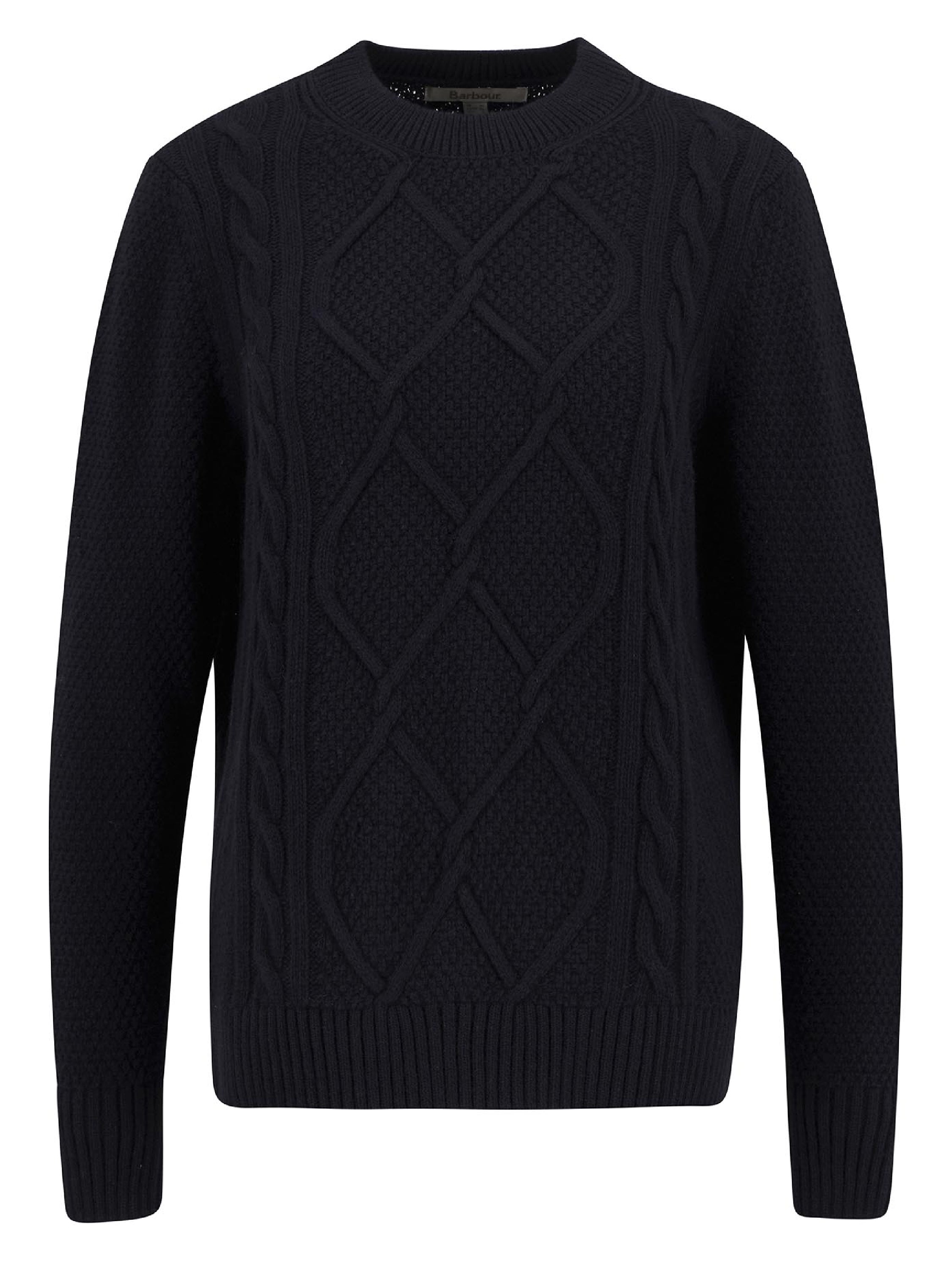 Burne Argyle Crew Neck Jumper Black#Color_Black