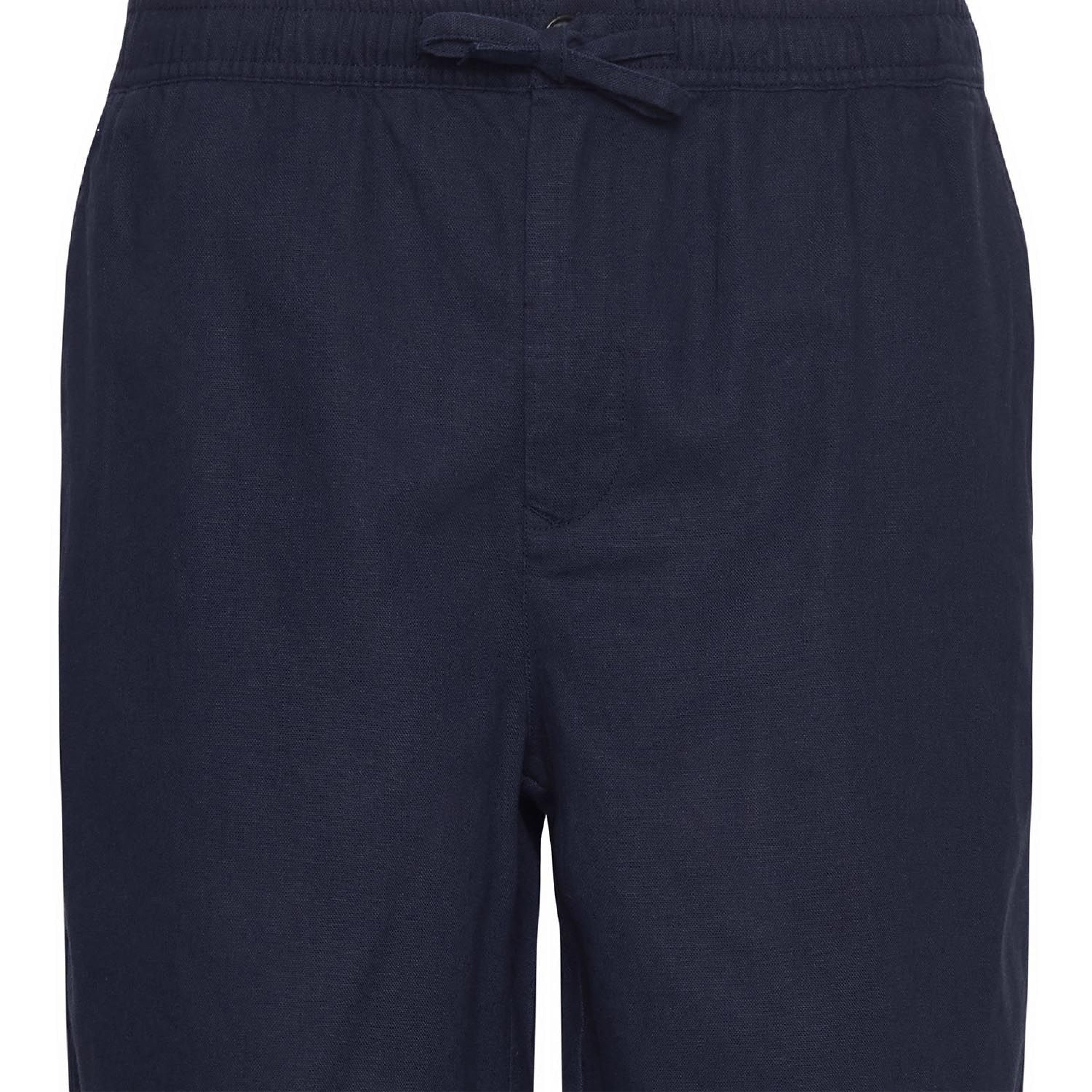 Cotton Linen Relaxed Shorts Navy#Color_Navy