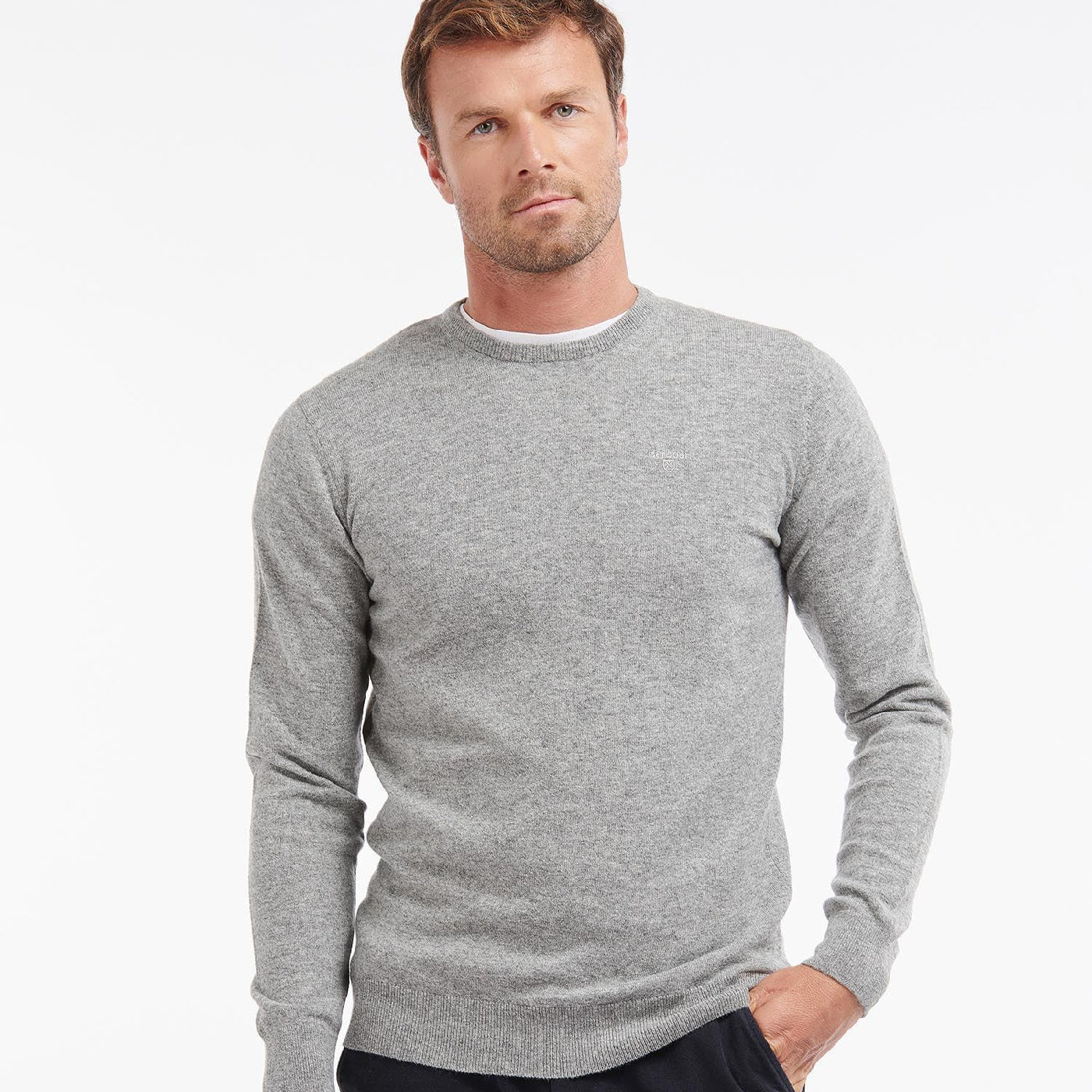 Barbour Ess Lwool Crew Grey#Color_Grey