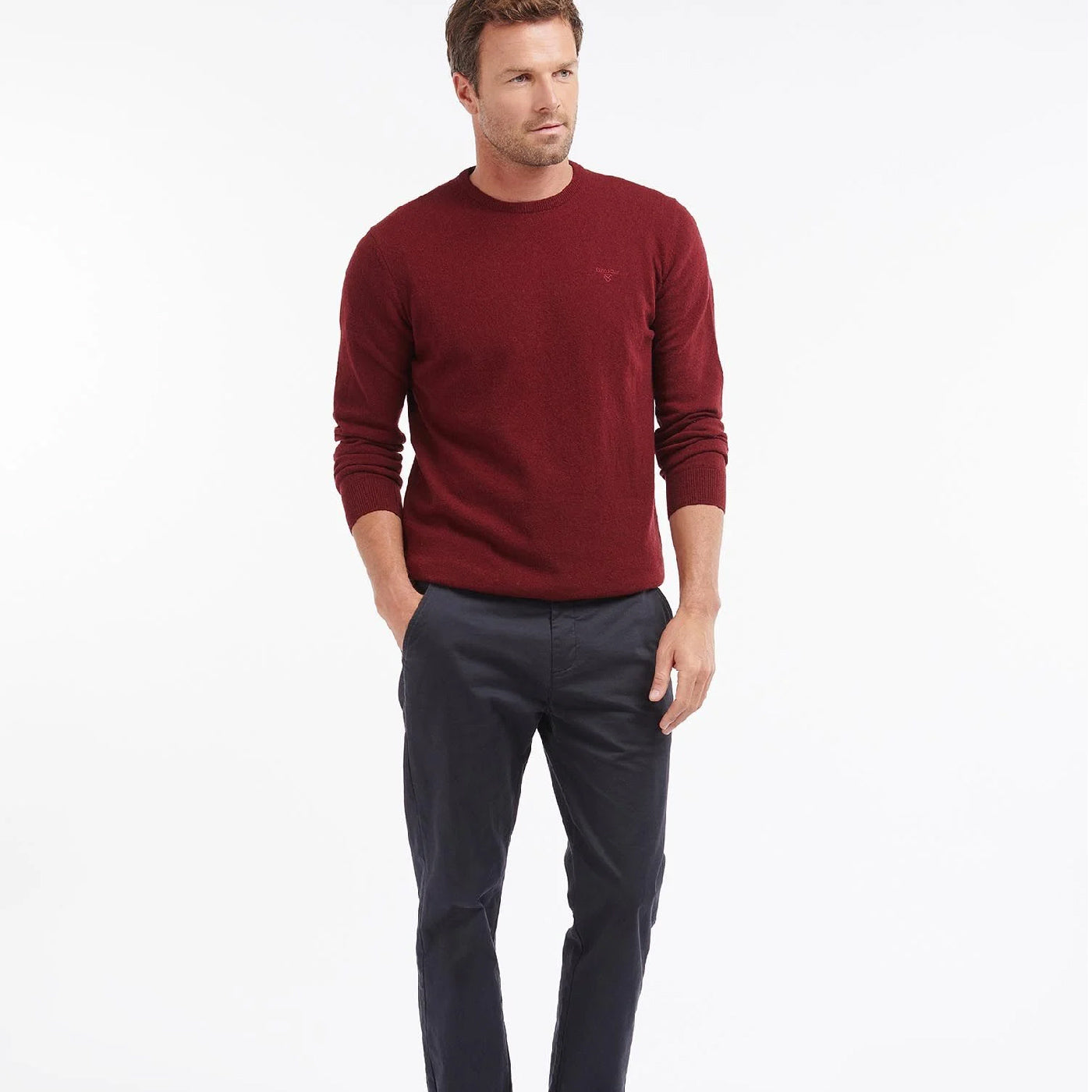 Barbour Ess Lwool Crew Ruby#Color_Ruby