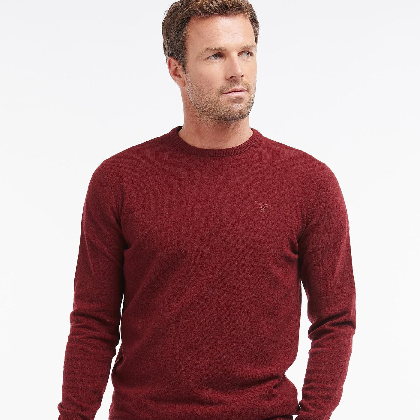 Barbour Ess Lwool Crew Ruby#Color_Ruby