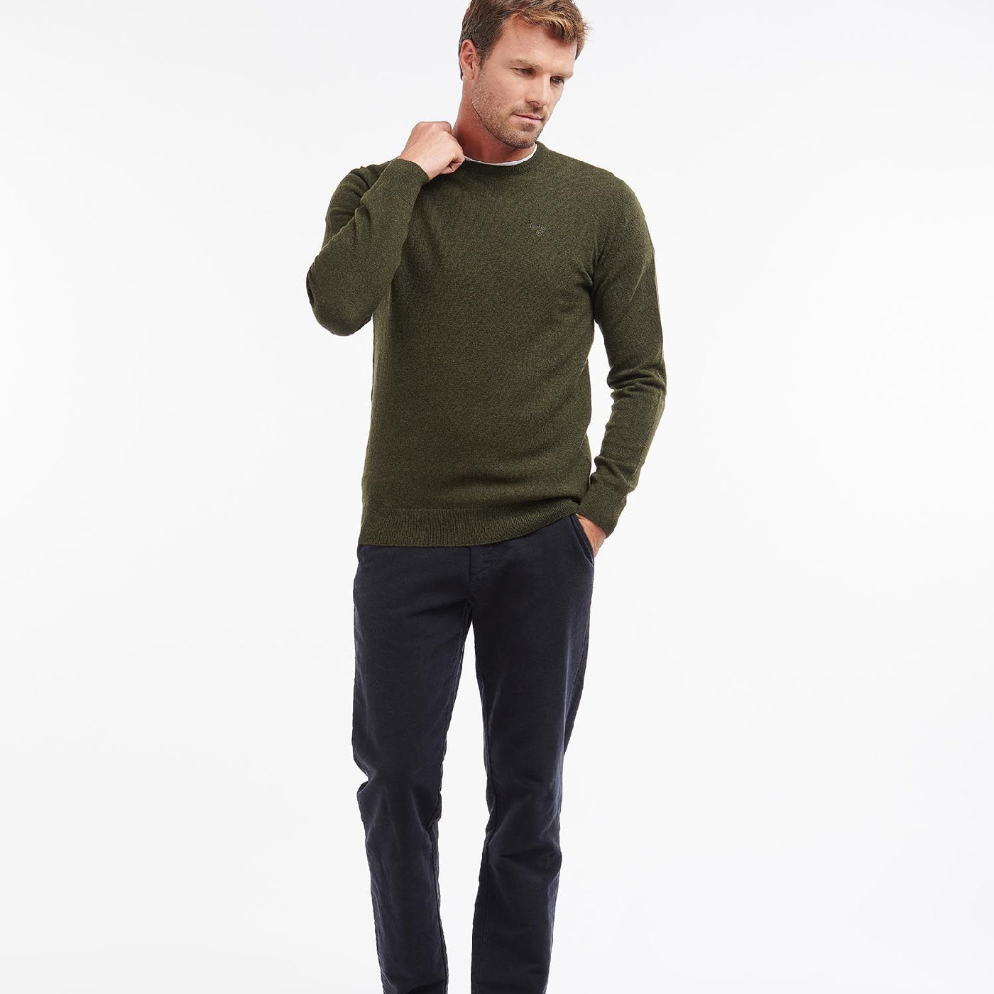 Barbour Ess Lwool Crew Seaweed#Color_Seaweed