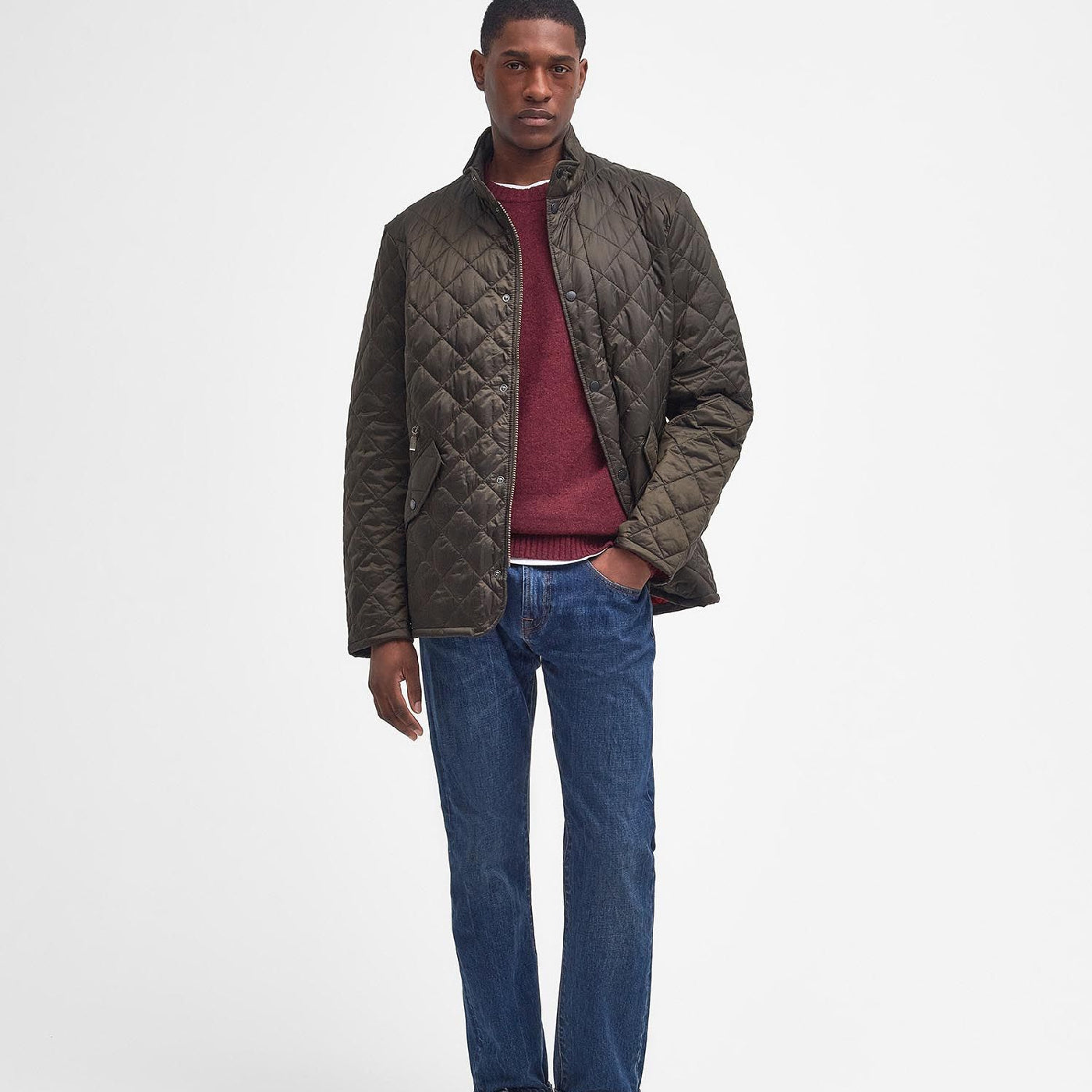 Barbour Flyweight Chelsea Quilt Olive#Color_Olive