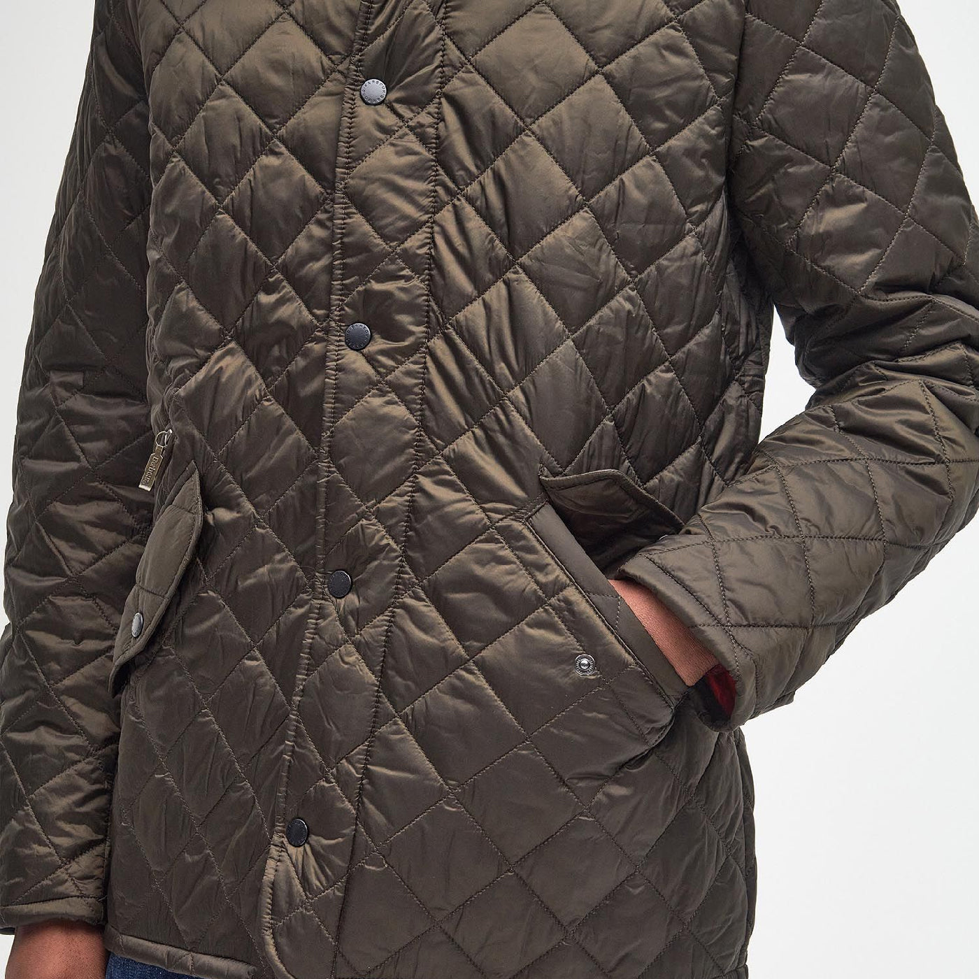 Barbour Flyweight Chelsea Quilt Olive#Color_Olive
