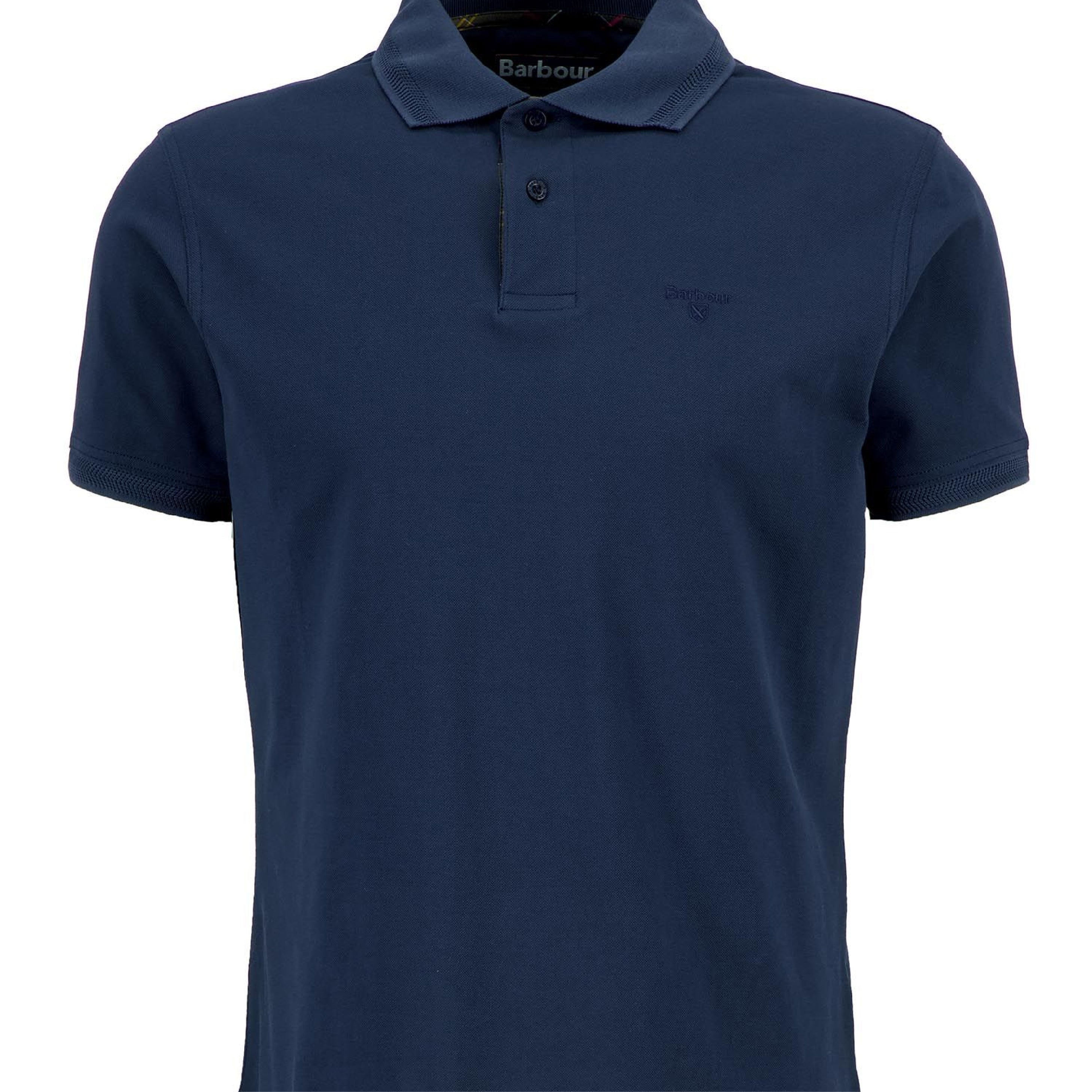 Premium Tartan Pique Polo Shirt Navy#Color_Navy