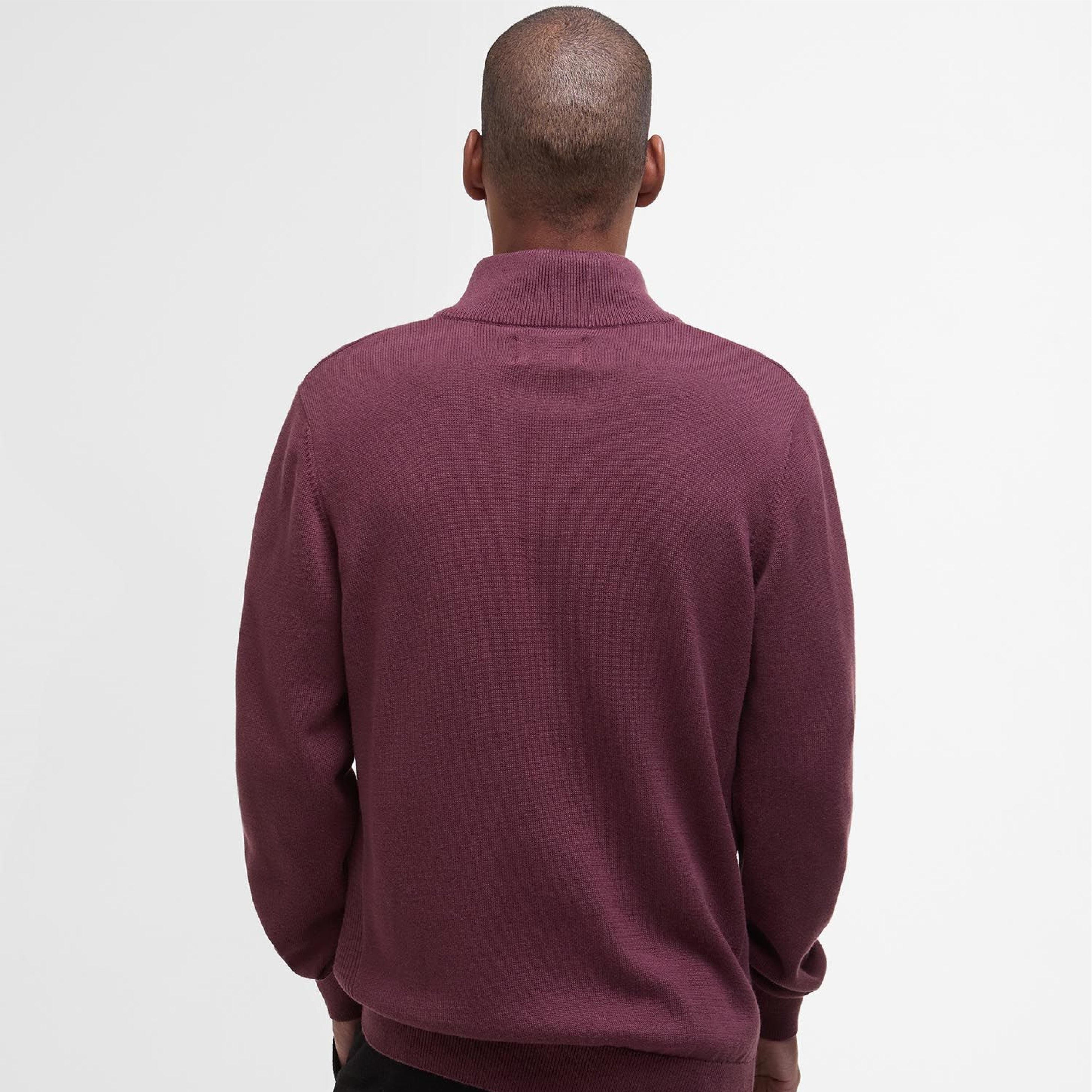 Cotton Half Zip Jumper Burnt Heather#Color_Burnt Heather