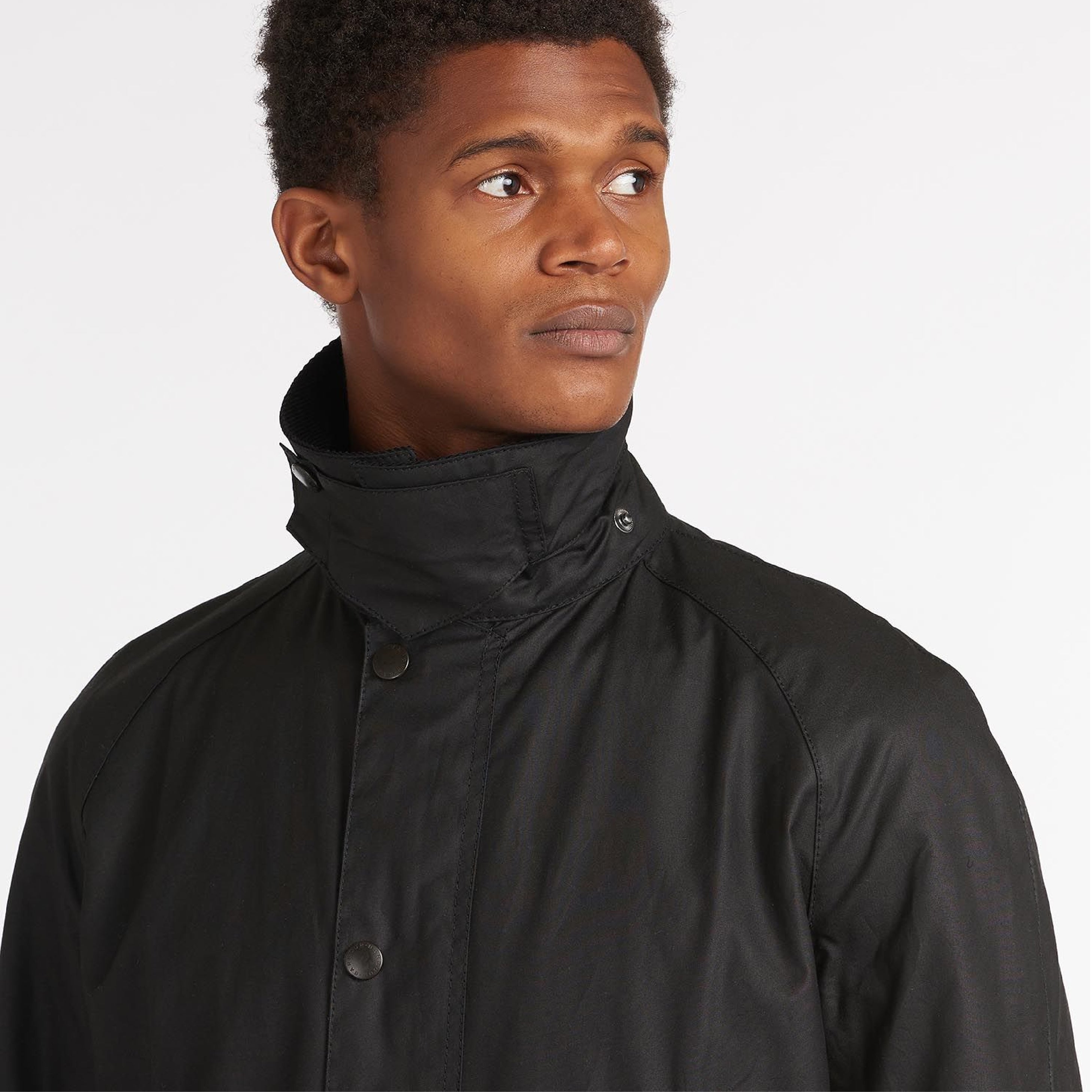 Barbour Ashby Wax Jacket Black#Color_Black