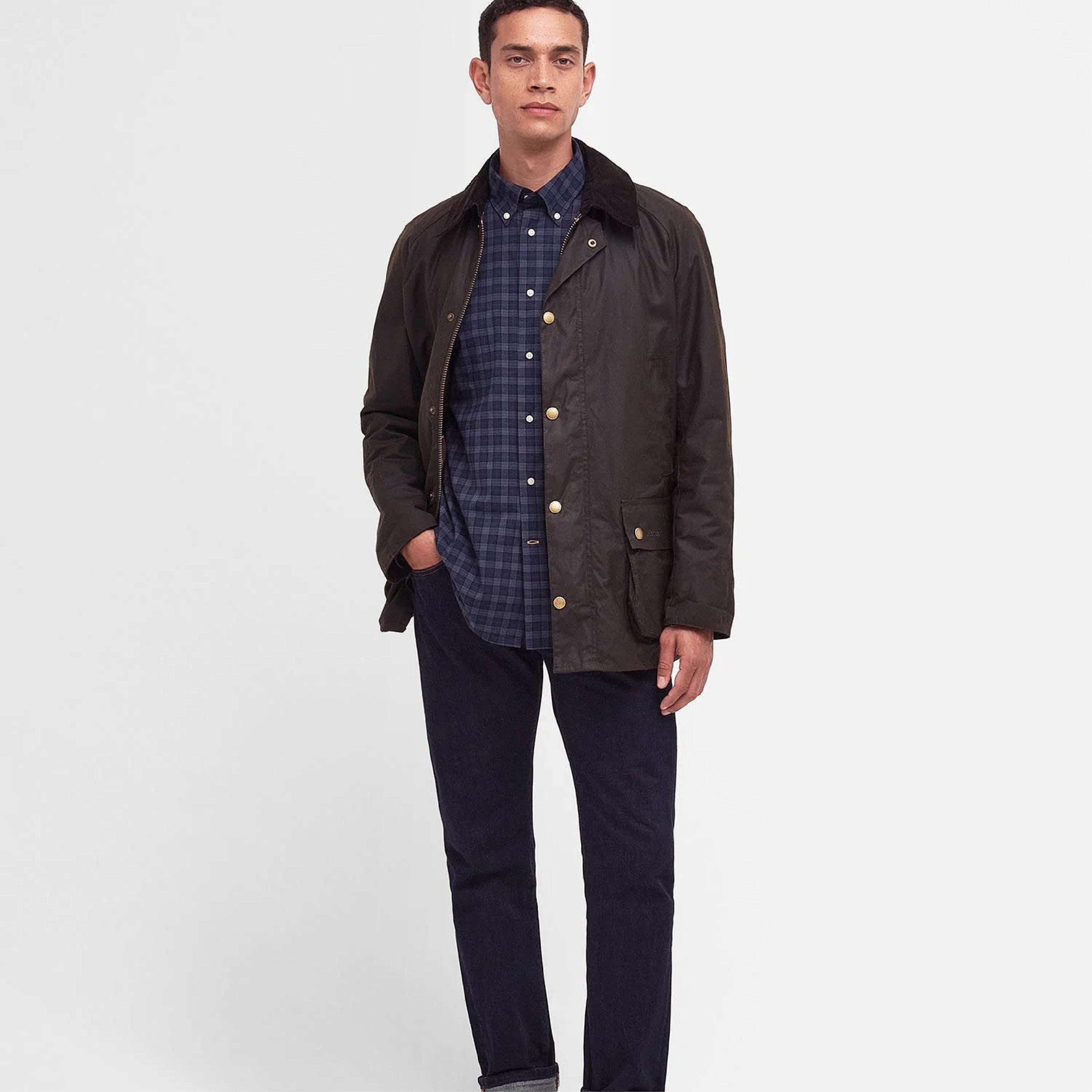 Barbour Ashby Wax Jacket Olive#Color_Olive