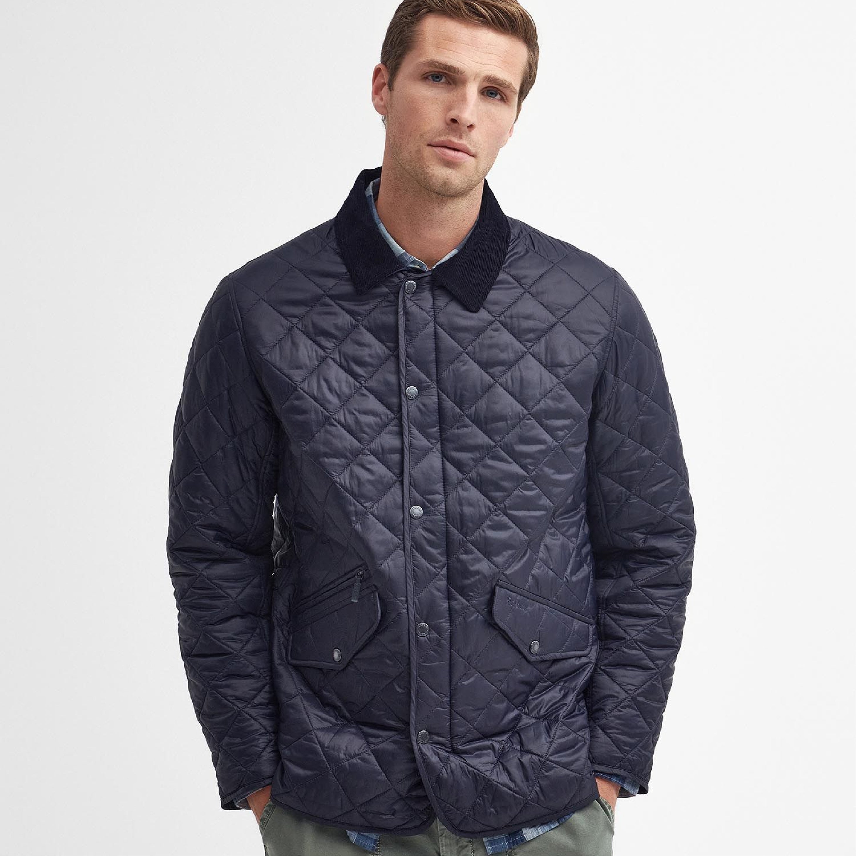 Barbour Modern Chelsea Qult Navy#Color_Navy