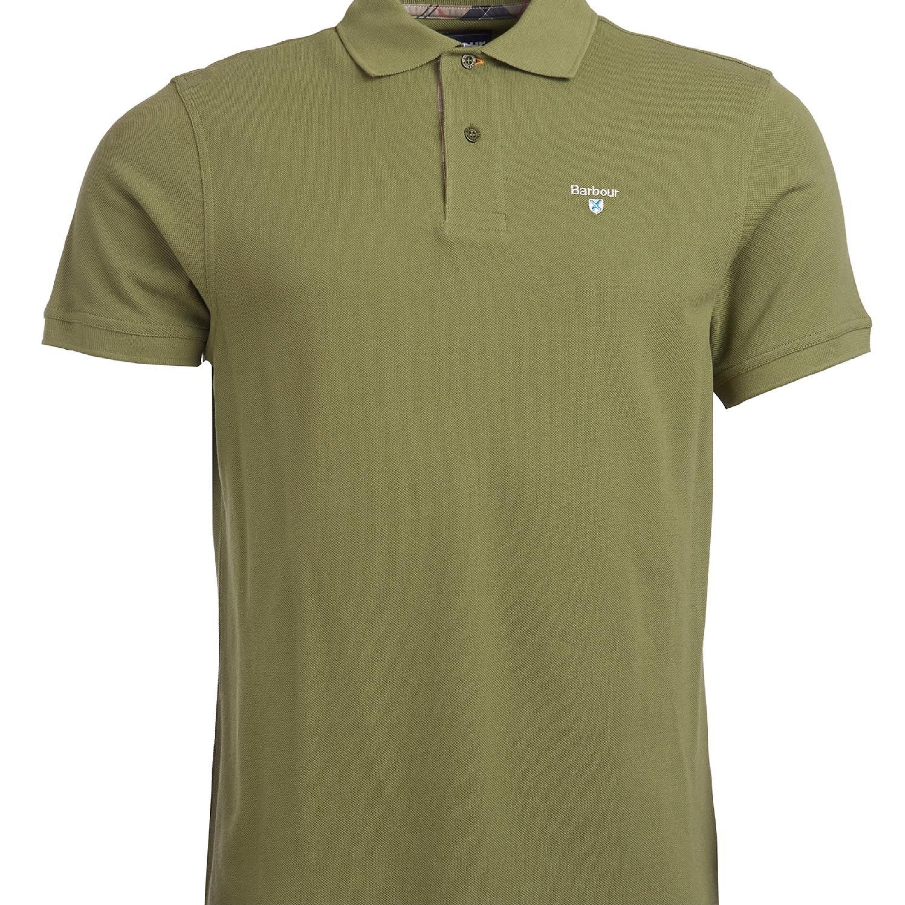 Barbour Tartan Pique Polo Burnt Olive#Color_Burnt Olive