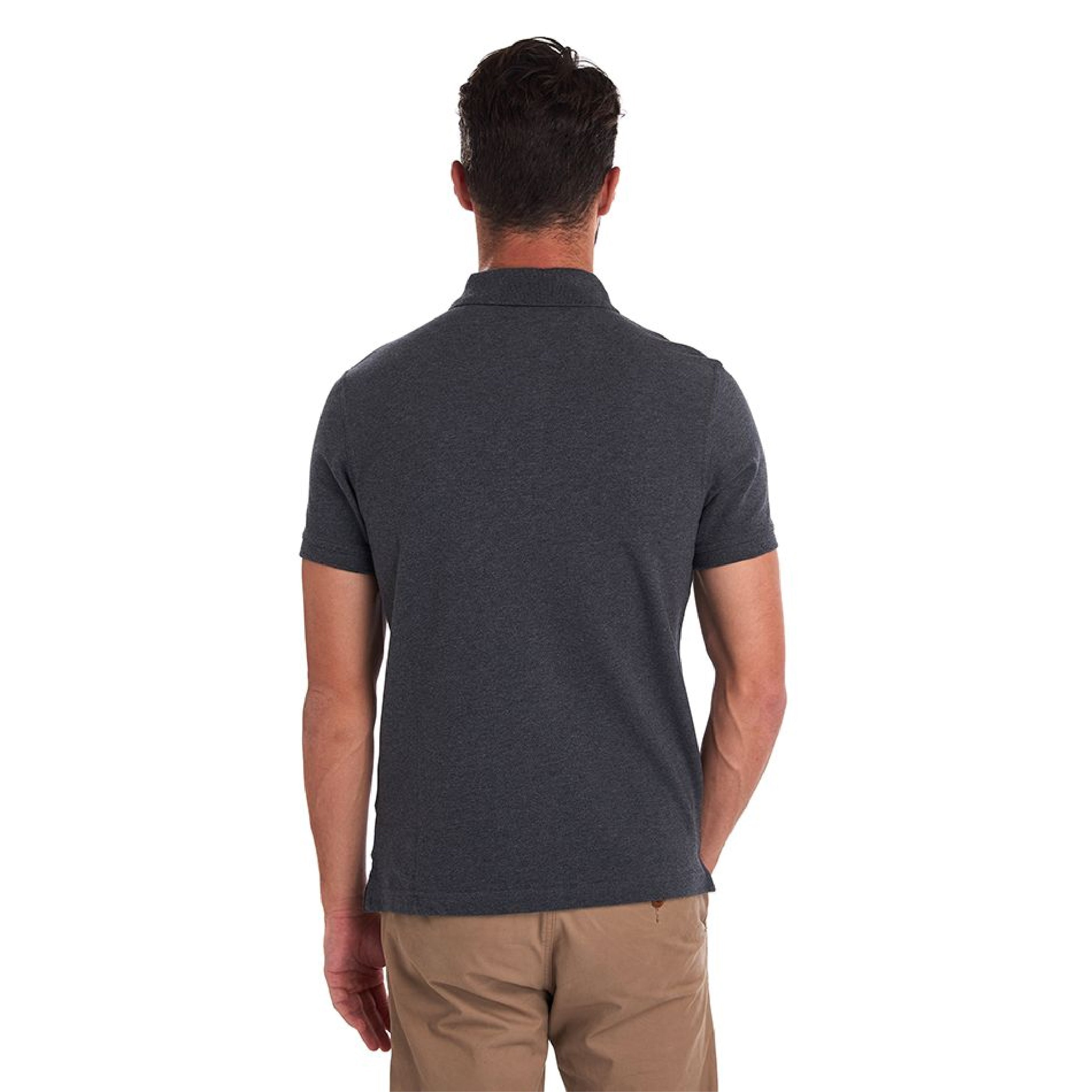 Barbour Tartan Pique Polo Slate Marl#Color_Slate Marl