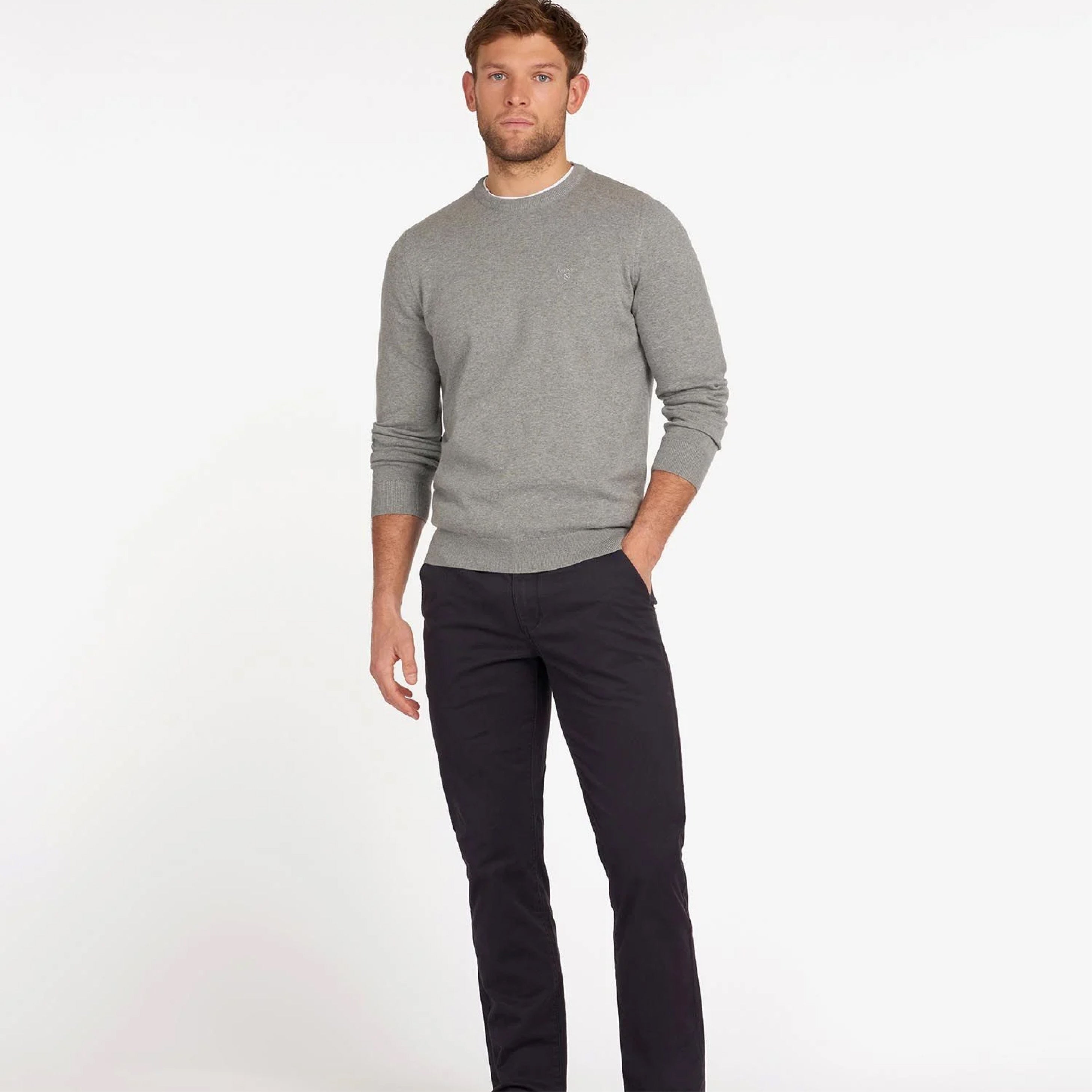 Pima Cotton Crew Neck Gray#Color_Gray