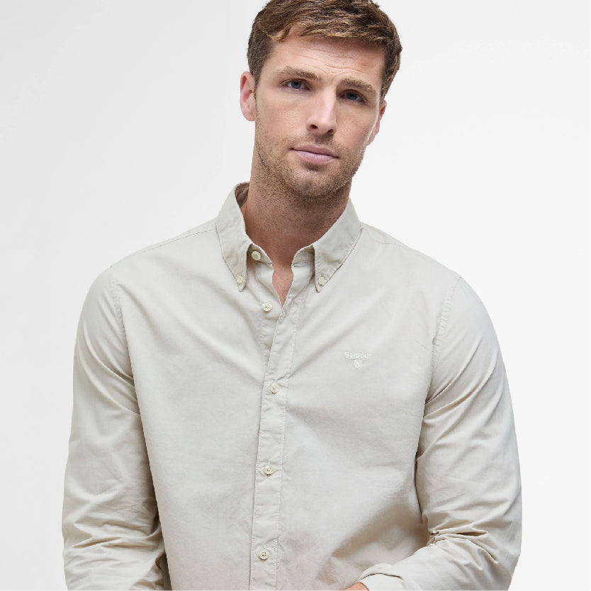 Garment Dyed Tailored Long-Sleeved Shirt Oatmel#Color_Oatmel