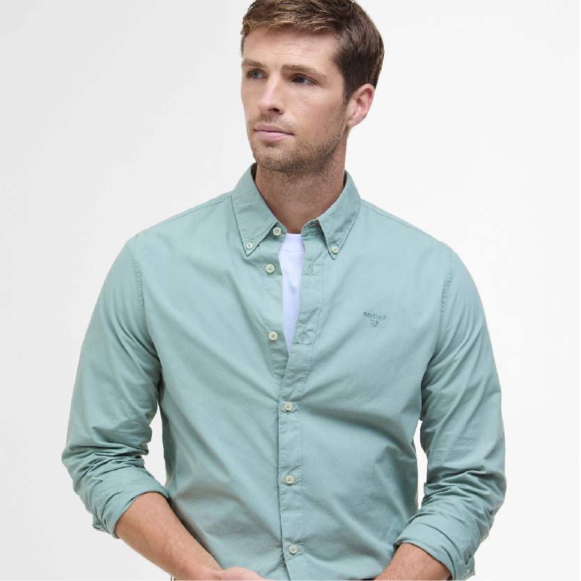Garment Dyed Tailored Long-Sleeved Shirt Pale Apple#Color_Pale Apple