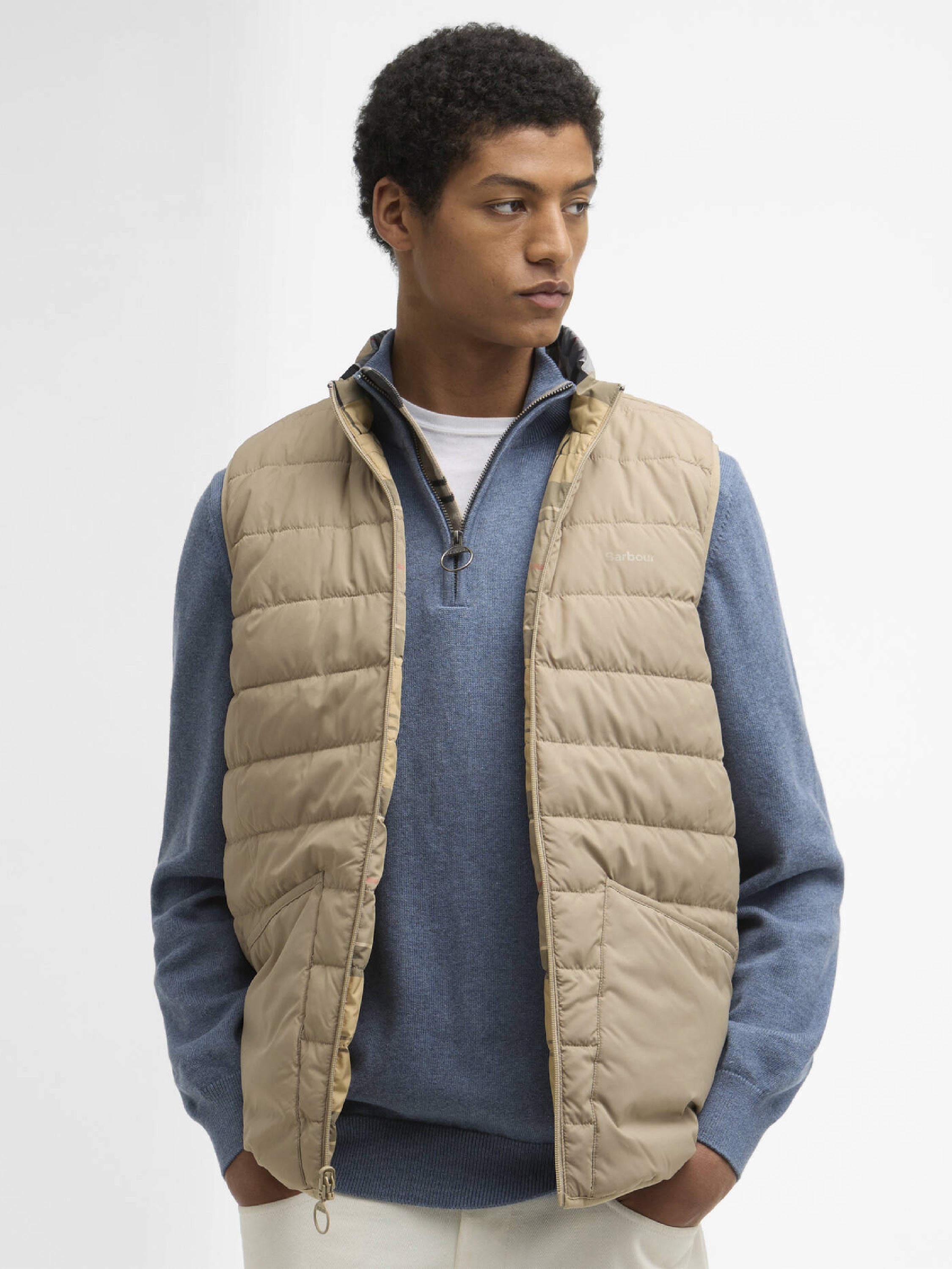 Reversible Tartan Puffer Gilet