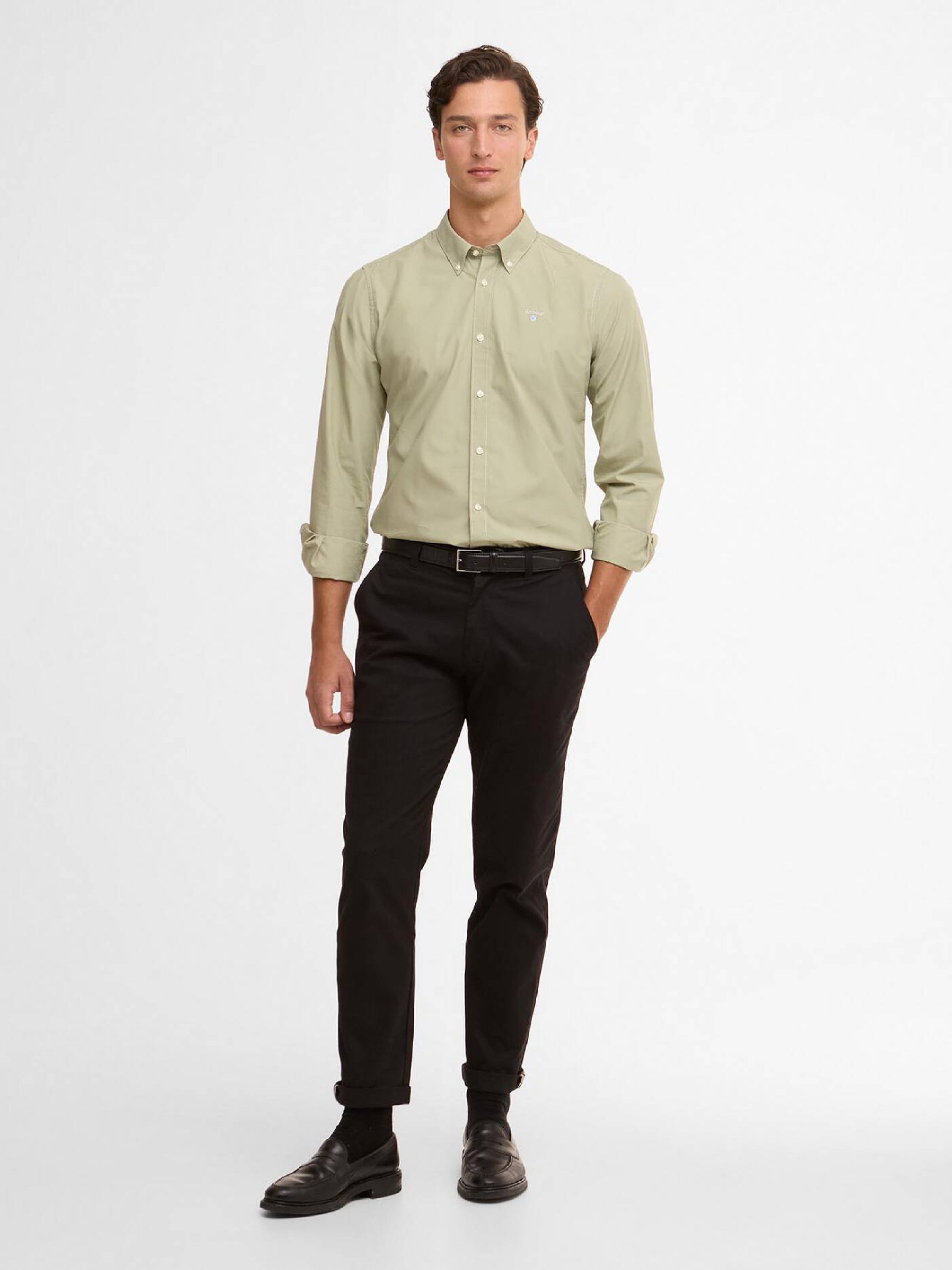 Treeport Long-Sleeved Tailored Shirt Sea Green#Color_Sea Green