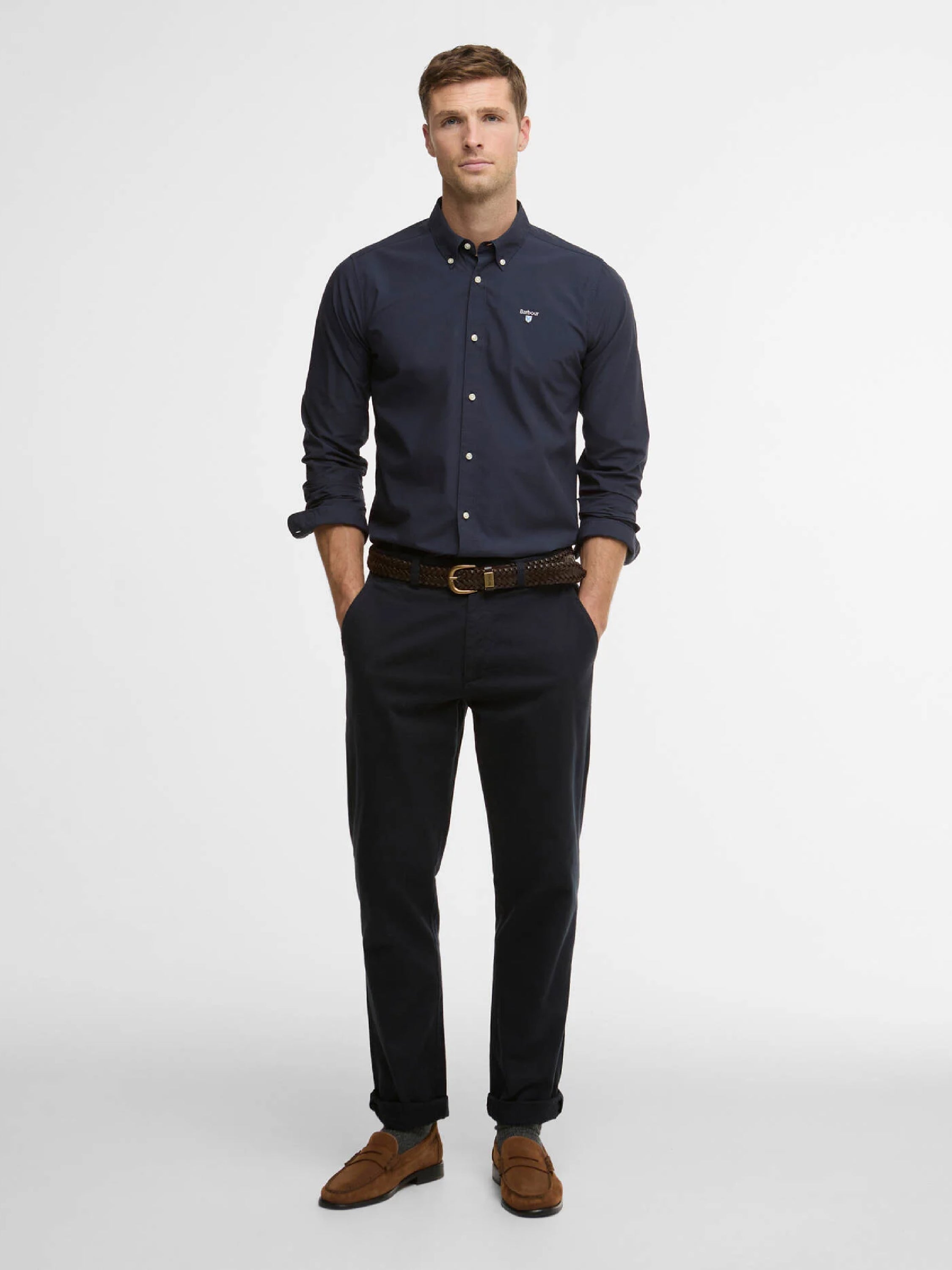 Treeport Long-Sleeved Tailored Shirt Navy#Color_Navy